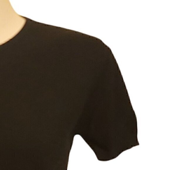 Sweater Crewneck Cotton Short Sleeve S Black - Picture 4 of 6